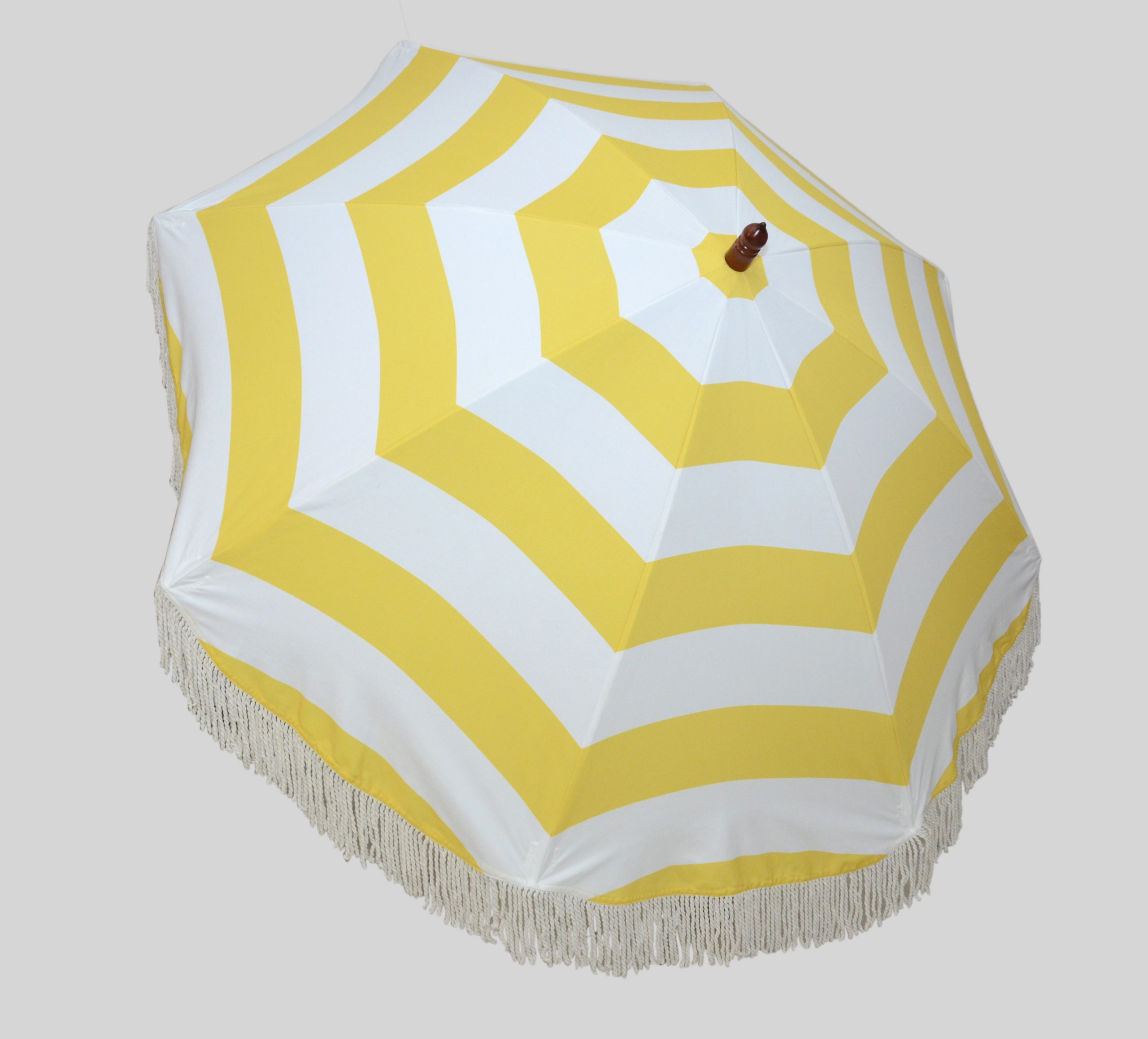 Polyester outdoor yellow stripe umbrella Sarabhai Enterprises